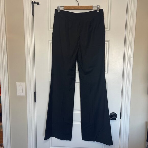 Tory Burch Black Dress Flare Pants Women's 6 Lightweight Luxe Wool Blend FLAW - Picture 3 of 12